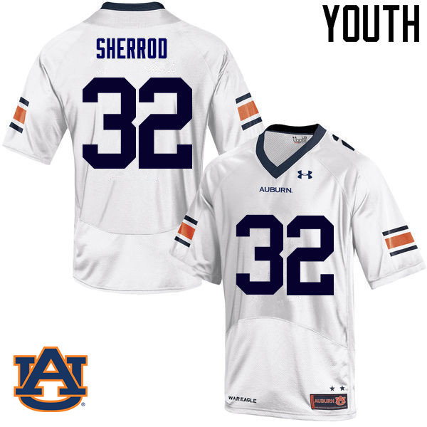 Youth Auburn Tigers #32 Sam Sherrod College Football Jerseys Sale-White
